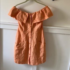 Reformation linen button down mini dress